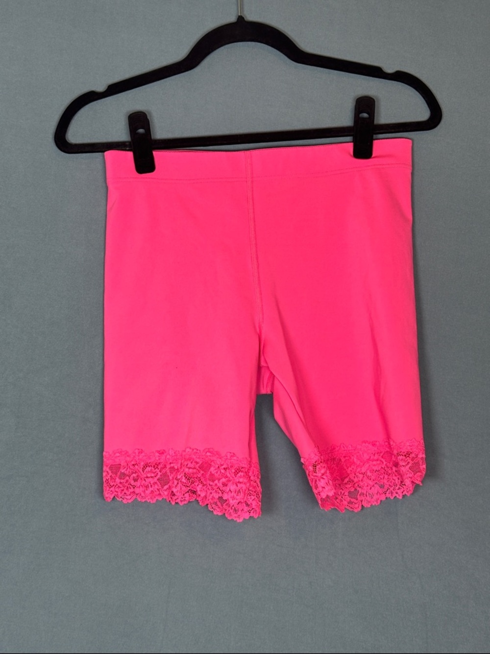 Savage X Fenty Lace Trim Bike Shorts Womens Medium Neon Pink Lounge Shorts